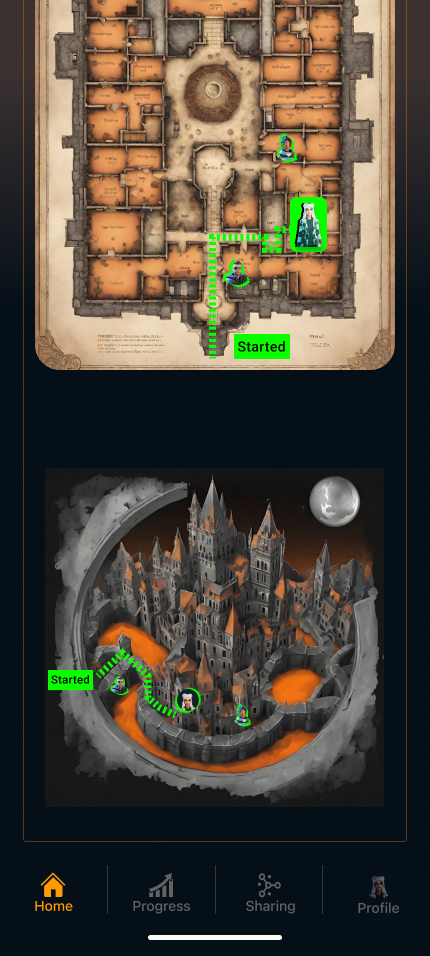 Zoomed out castle overview map at night
